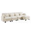 Canapé d'angle modulaire à compression en chenille beige en forme de U, salon moderne