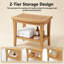 Banc de douche en teck massif de 20 po avec tablette de rangement, tabouret de spa 500 lb-1332838894