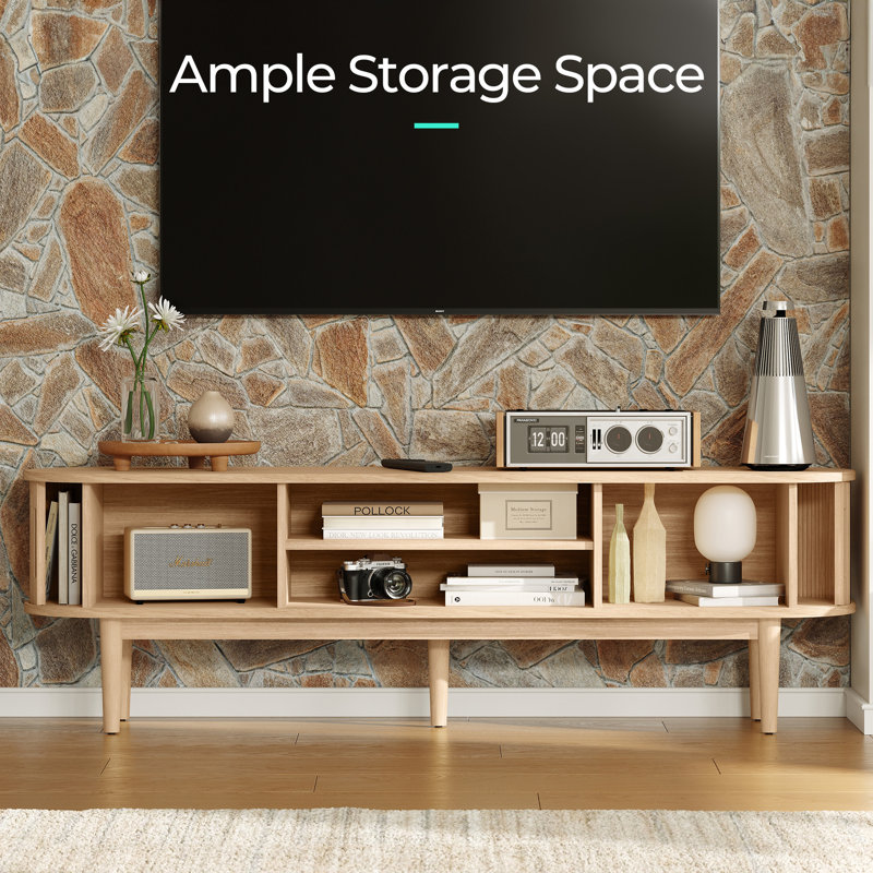 Leathia TV Stand For Tvs Up To 65", Oak Wood