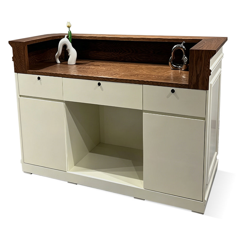 Bureau de réception rectangulaire en bois manufacturé Retro, L, 47.24