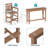 3 Pieces Outdoor Patio Bars Set  with Rectangular Table and HDPE Chairs-352214216