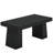 55 Inch Mid-Century Modern Executive Desk – Home Office Workstation With Double Trapezoid Base, Stylish Writing Table & Conference Desk, Black Wooden Business Furniture-2086313523-2086313516
