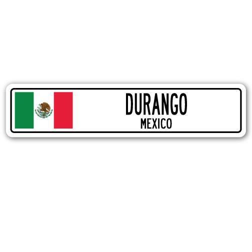 Plaque de rue en aluminium Bencomo Durango, Mexique, H 8 po x l 36 po x P 1 po