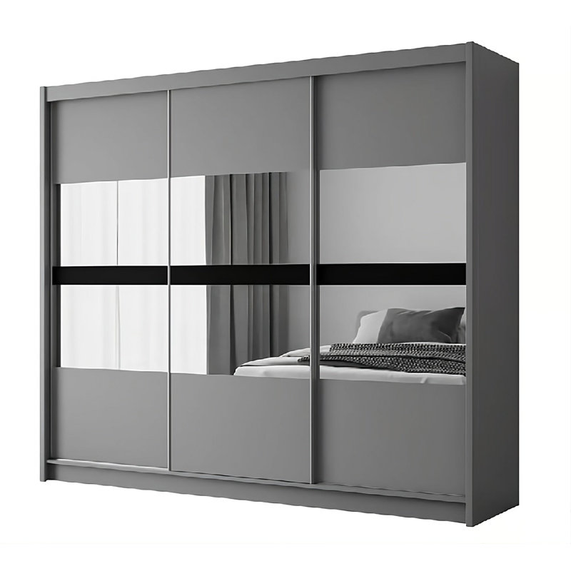 Manufactured Wood Wardrobe, Grey