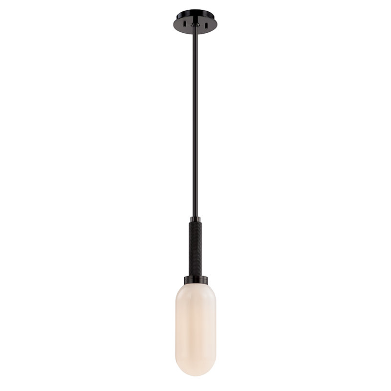 1 - Light Unique/Statement Cylinder Pendant, Anodized Black