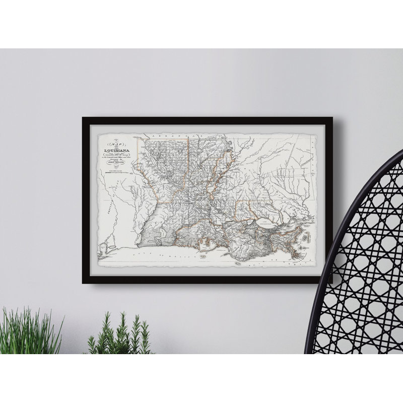 Louisiana State Outline - cadre photo, H 20 po x l 30 po x P 1,5 po
