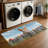 Laundry Room Rug 18X47 Inch – Cute Rabbit Peeking Fence With Colorful Easter Eggs Non Slip Runner Mat For Laundry Room, Kitchen, Entryway And Hallway Decor