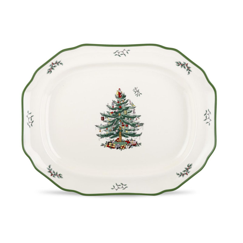 Spode Christmas Tree Sculpted Platter - Durable Porcelain & Classic Design