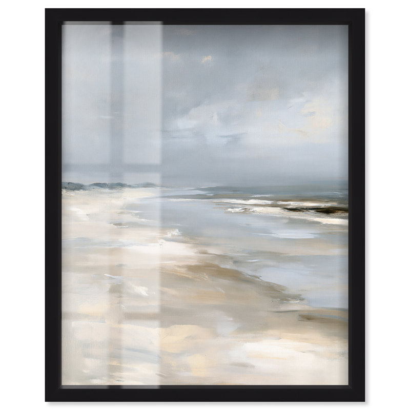 Fading Coast II Impression sous-cadre Décoration murale côtière par, H 62 po x l 50 po, Cadre noir