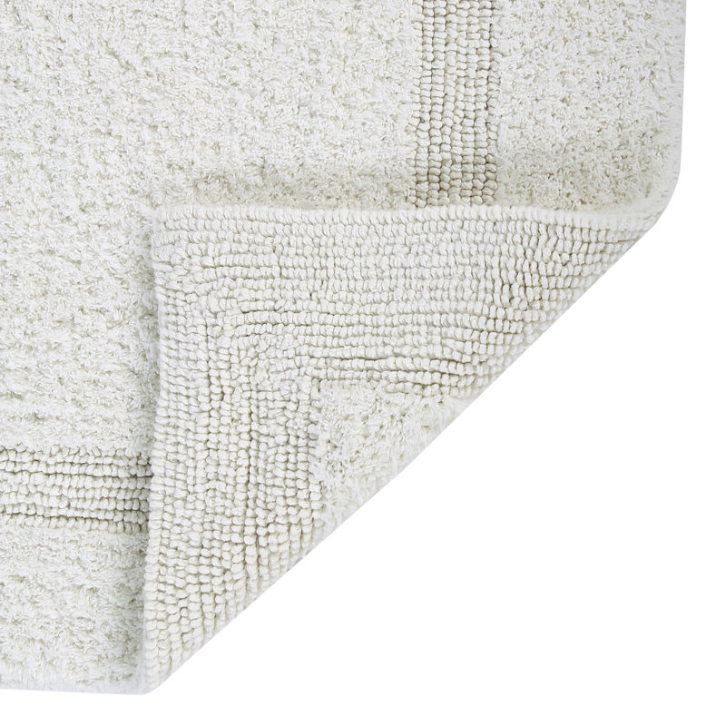 Ivory Cotton Tufted Reversible 2-Piece Bath Rug Set