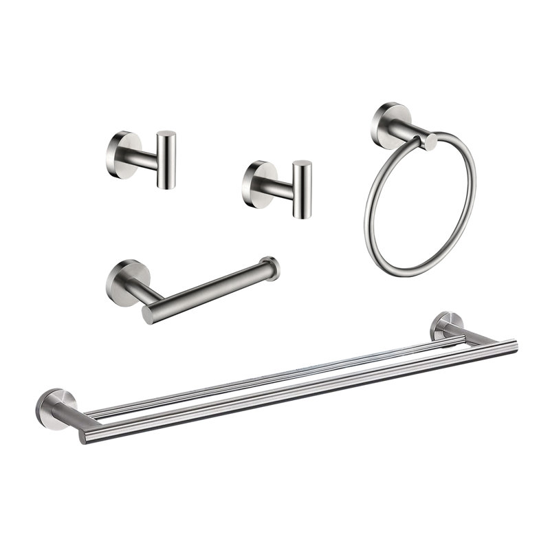 Porte-serviettes de salle de bain mural 5 pièces - Style moderne en nickel brossé, aluminium, multifonctionnel pour différentes pièces, facile à installer 5 nickel, apparence, rouille, salles de bain polyvalentes et au-delà,