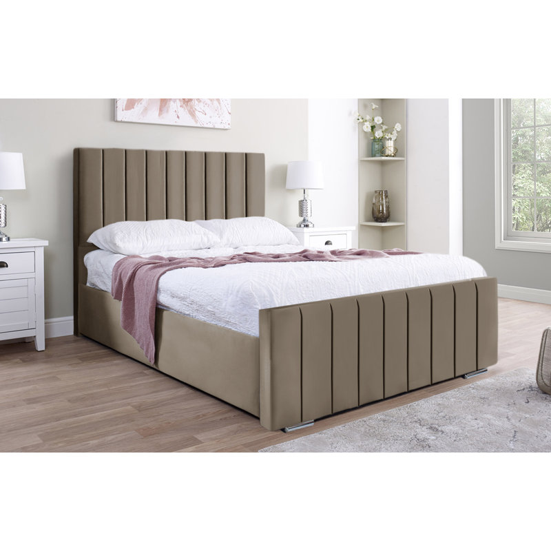 Arlon Upholstered Bed, Double (4'6), Asphalt