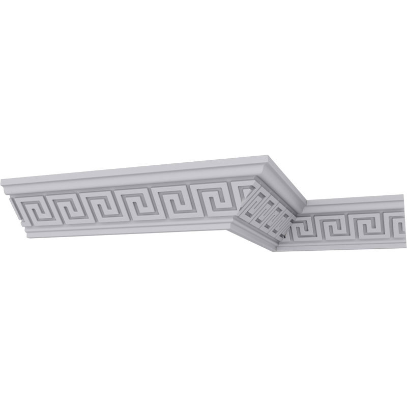 Primed White Geometric Polyurethane Crown Moulding Sample