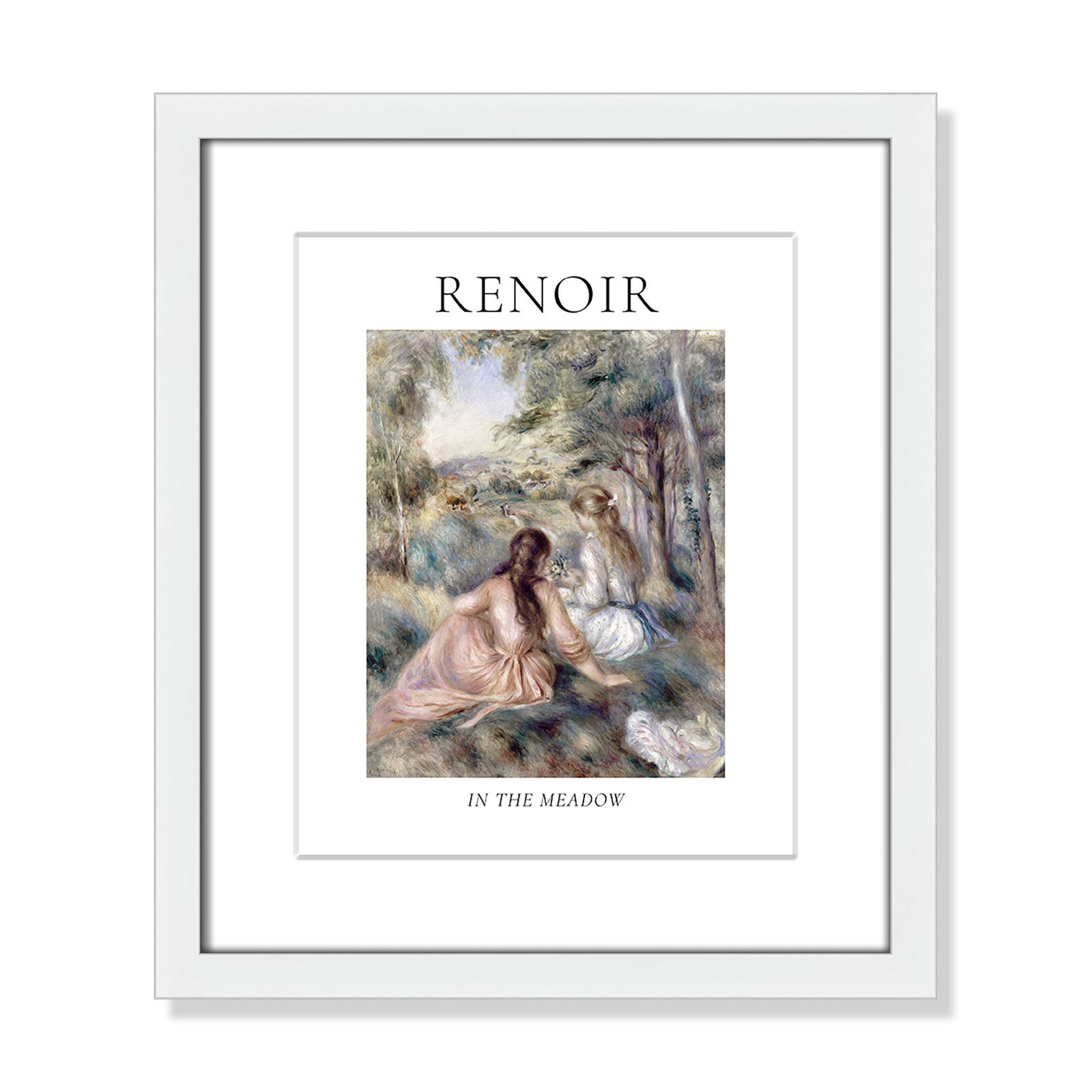 Old Masters Collection "In the Meadow" Print, Yes, 15" H x 13" W x 1.25" D, White Single Picture Frame