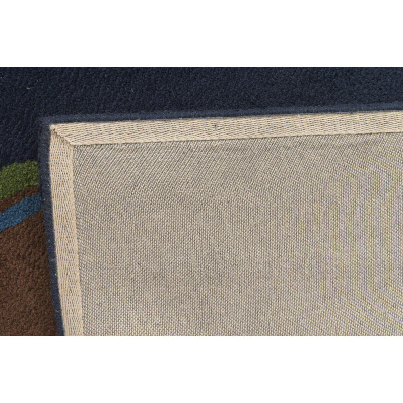Tapis carré bleu marine Myrick