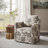 Polyester Upholstered Arm Chair with Round Base