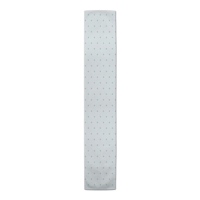 Rectangular Polka Dots Table Runner, 90" x 16", Blue
