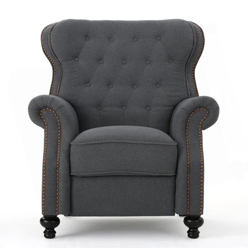 Fauteuil inclinable avec accoudoirs roulés gris anthracite Accents