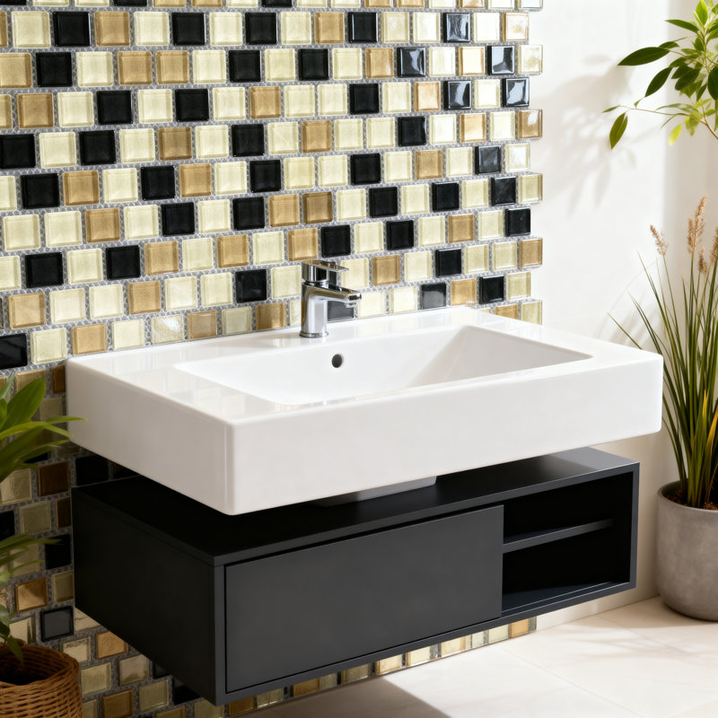 Geo 1 in. x 1 in. Textured Glass Straight Edge Brick Mosaic Wall & Pool Tile
