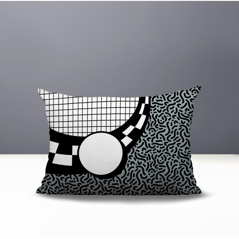 Coussin lombaire réversible Dotrix, Rectangle H 14 po x l 20 po, Gris
