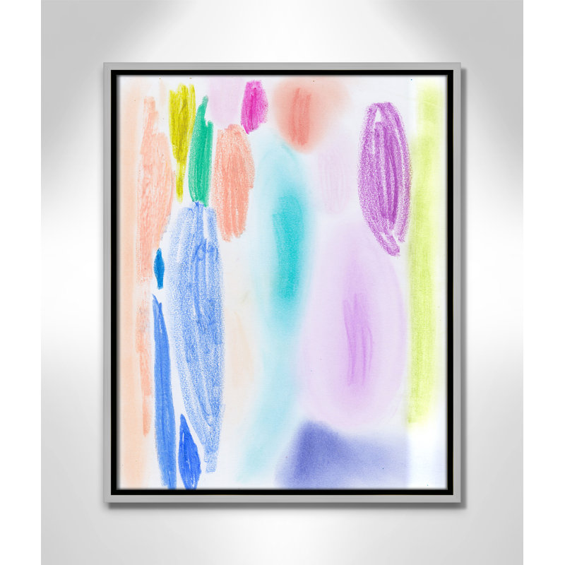 «Vivid Space II» par Bea Dina, Toile argentée avec cadre flottant, Pas de tapis, H 21,5 po x l 17,5 po x P 2 po