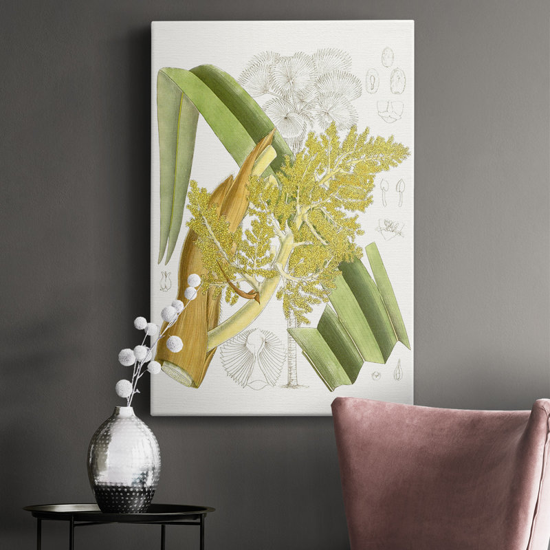 Palmier V - impression sur toile tendue, H 12 po x l 8 po x P 1 po