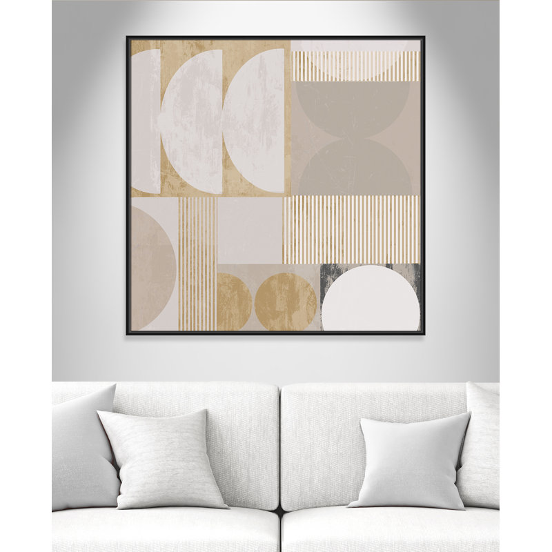 «Golden Balance II» par Casa Fine Arts, Toile avec cadre, L 41,5 po x H 41,5 po, Cadre flottant noir