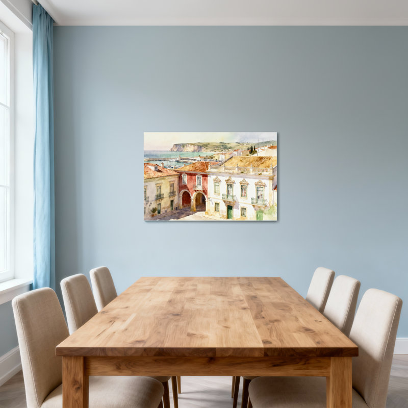 Scène de paysage urbain, H 12 po x l 18 po