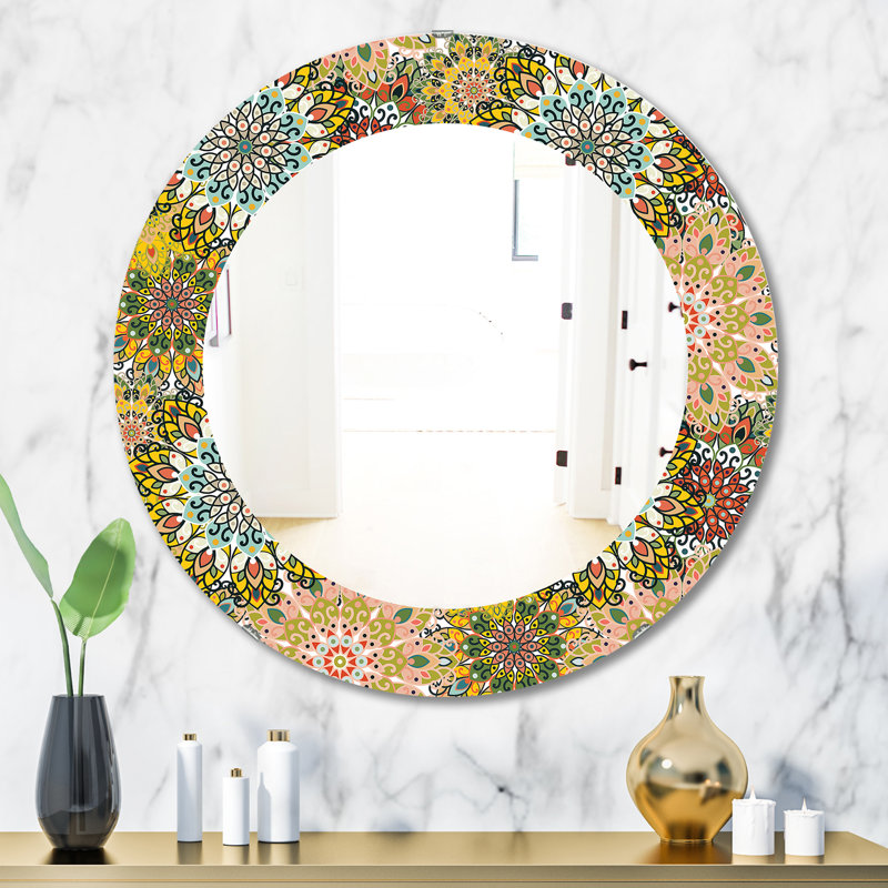 Mandala pour impression sur miroir mural en tissu ou en papier, H 31,5 po x l po