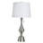 Steel Table Lamp - Brushed Steel - White Shade
