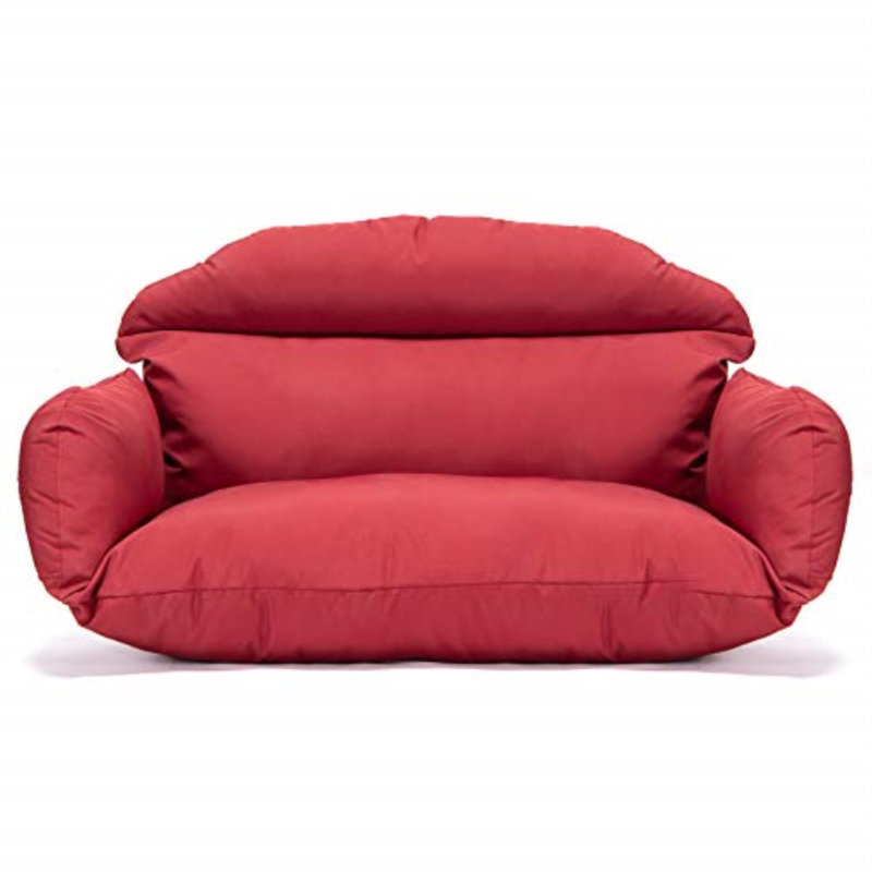 Smythe Modern Double Swing Cushion Only – Replacement 2-Person Egg Chair Pad – Overstuffed Water-Resistant Indoor/Outdoor Pillow