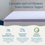 Surmatelas en mousse viscoélastique gélifiée avec housse Lucid de 2 po Lucid-97762102-117393925