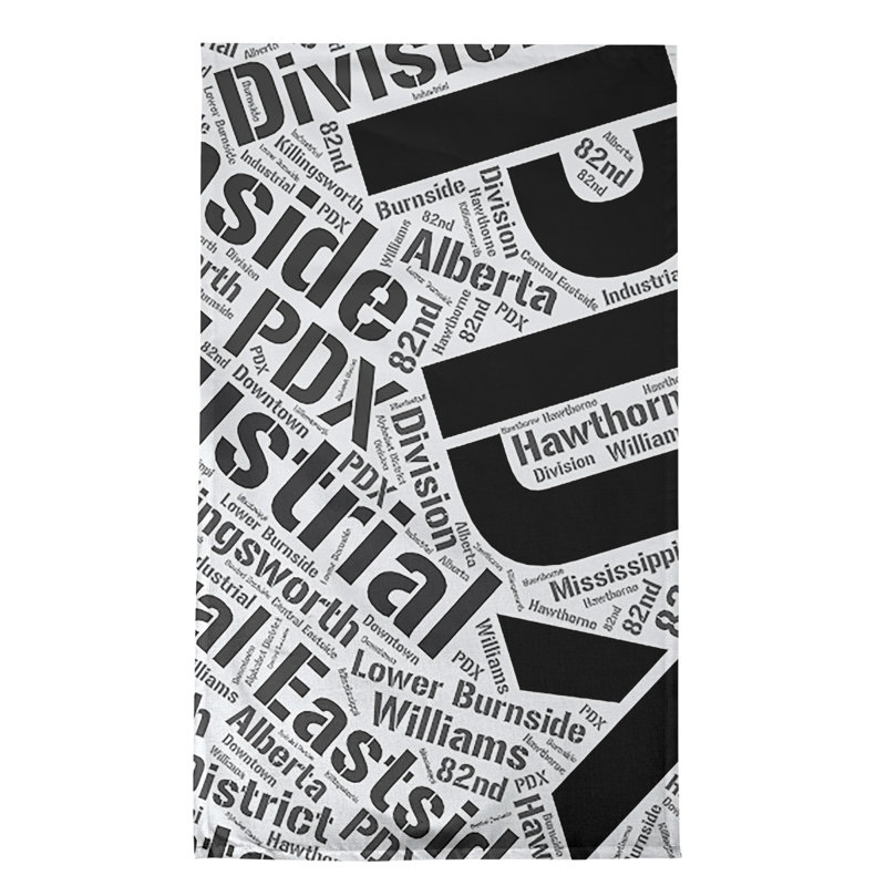 Cotton Tea Towel Kitchen Towel, Black, Portland