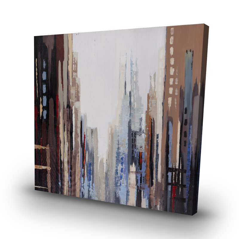 Abstract buildings - 32"x32" art on canvas
