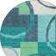 Tapis rond bleu / vert 8 pi