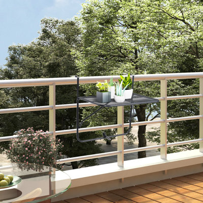 Pennock Rectangular Metal Outdoor Balcony Table , 60cm cm W 40cm cm D