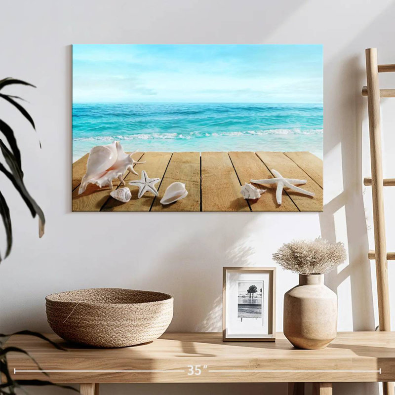 Seashells on boardwalk Aletra, H 16 po x l 24 po