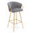 Mykaylah Velvet Barstool with Metal Armrests and Rectangular Footrest-325639958