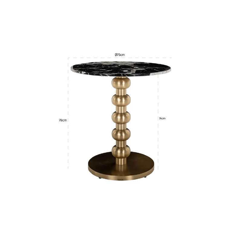 Dining Table Round Faux Marble Top Metal Base Dining Table