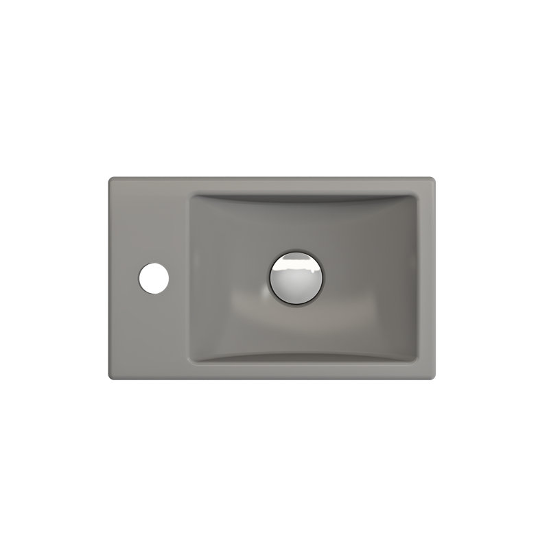 Lavabo de salle de bain rectangulaire double en argile réfractaire 9,06 "BOCCHI Milano, Gris mat