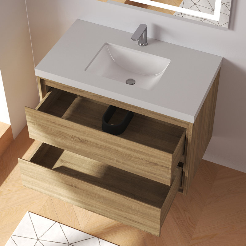 Ensembles de meuble-lavabo simple autoportant 36 po avec plateau en marbre 36 po, 36"