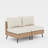 2 Person Armless Wicker Sofa Beige-547829117