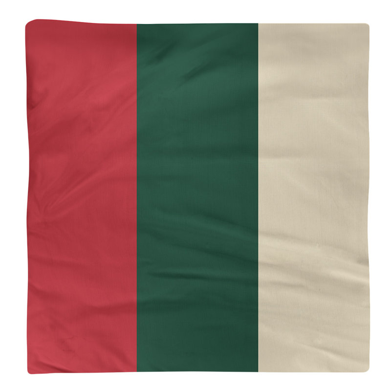 Striped Square Napkin, 22" x 22", Iron Range Red/Forest Green/Minnesota Wheat, Cotton Twill