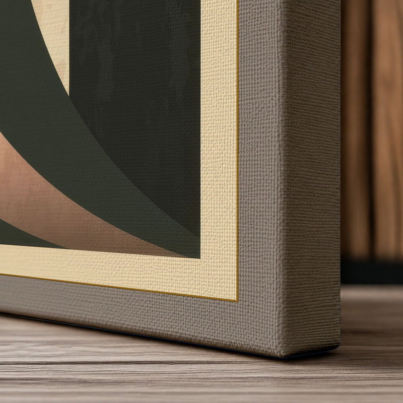 Harmony Geometric - Wrapped Canvas, 30x20 - 76.2 x 50.8 cm, Taupe Border