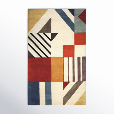 Tripoli Ivory Multi Hand-Tufted Geometric Rug