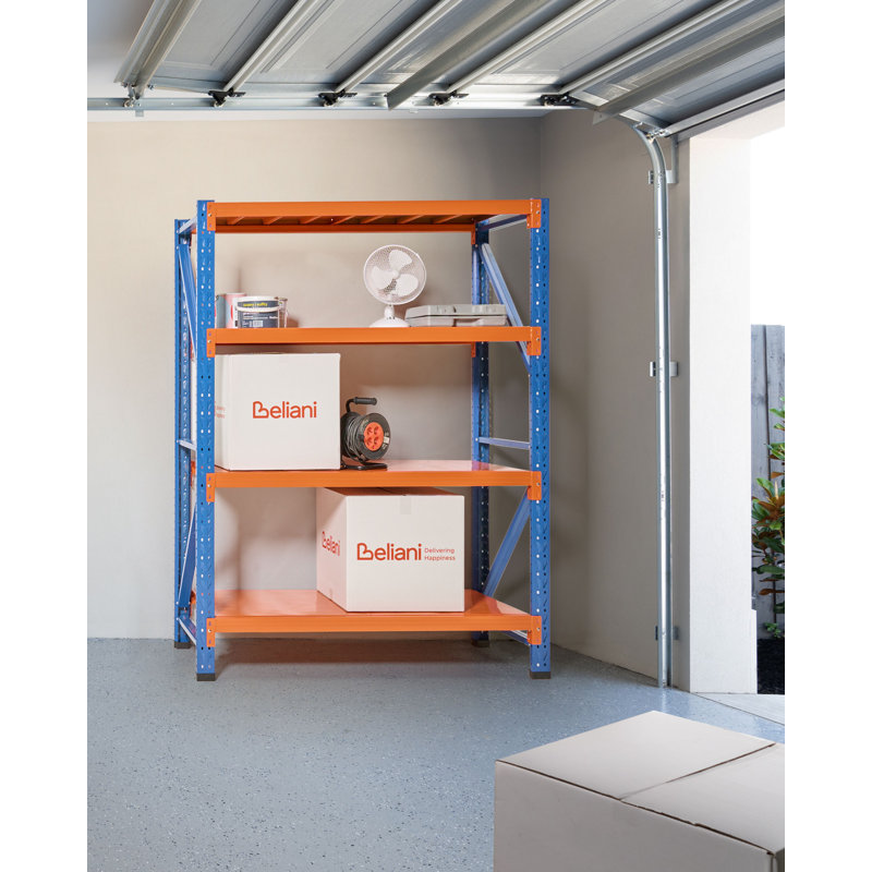 Steel Basic Storage System, Orange/Blue, 200cmH x 150cmW x 60cmD
