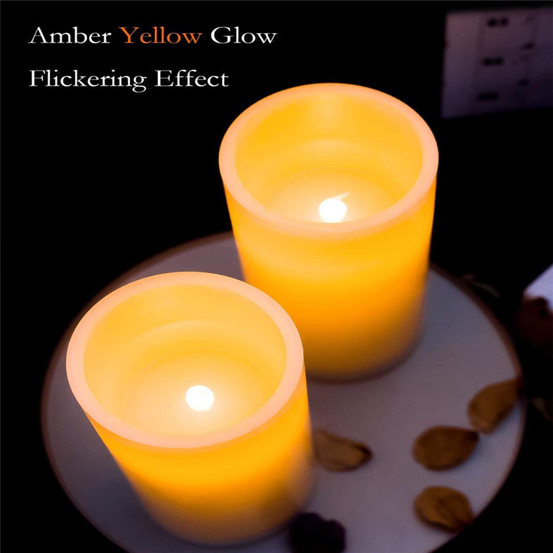 Unscented Flameless Candle, 7" H x 3" W x 3" D