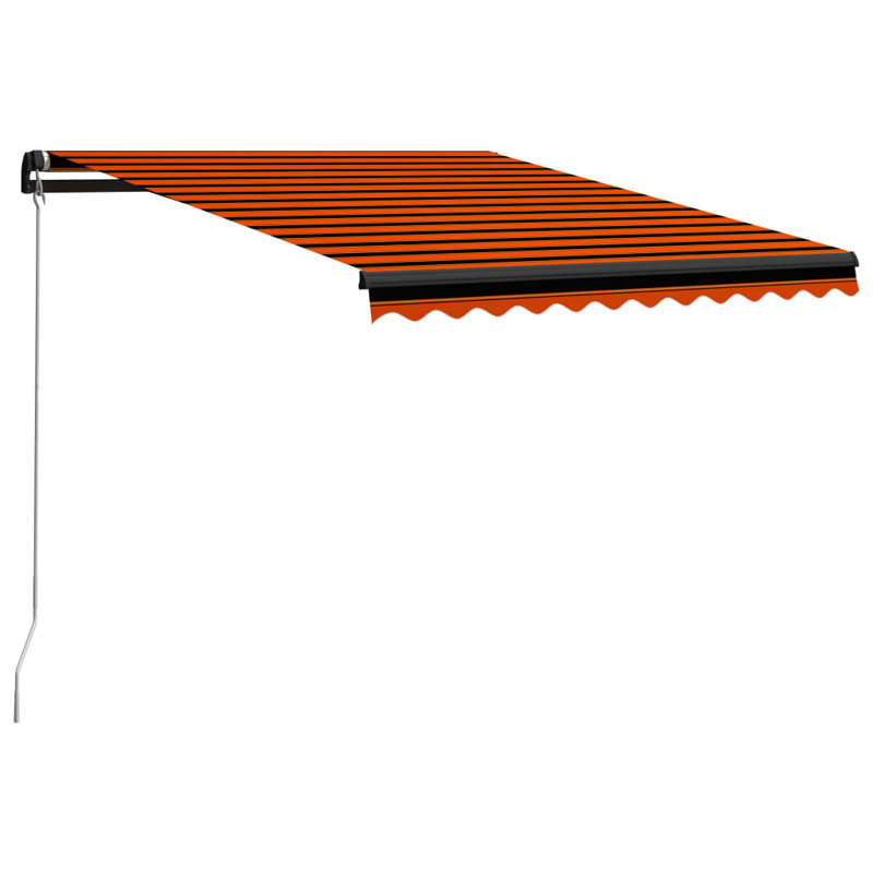 Dakota Fields Anthracite Cover Retractable Patio Awning, Orange/Brown, 2.5m W x 3.5m L