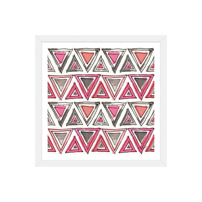 Art sur motif d’accents chic, H 24 po x l 24 po x P 1 po, Papier avec cadre blanc