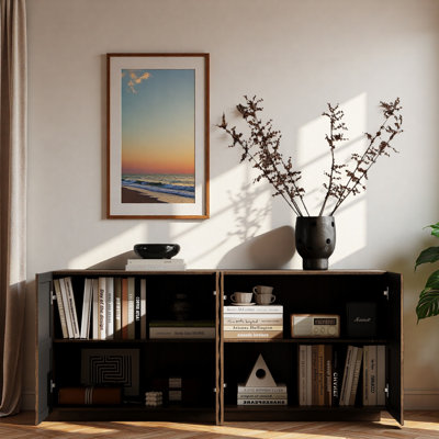 59''Modern Buffet Sideboard with Ample Storage, Sculptural 3D Water Ripple Pattern and Sturdy Base